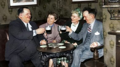 Photo of The day Laurel and Hardy came to The Bull Inn pub in Leicestershire