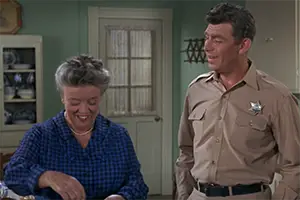 Photo of Andy gets a little snippy with Aunt Bee in later seasons of The Andy Griffith Show