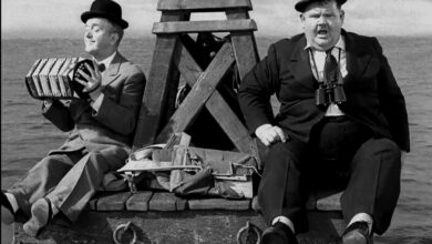 Photo of These boots aren’t made for walking. Laurel and Hardy in “Be Big” (1931).