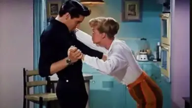 Photo of Elvis was so turned on in classic romantic scene you can see ‘Little Elvis’ on screen
