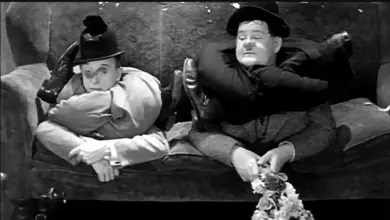Photo of “Couldn’t you see that he was annoyed…?”: Laurel and Hardy in “Going Bye Bye”.